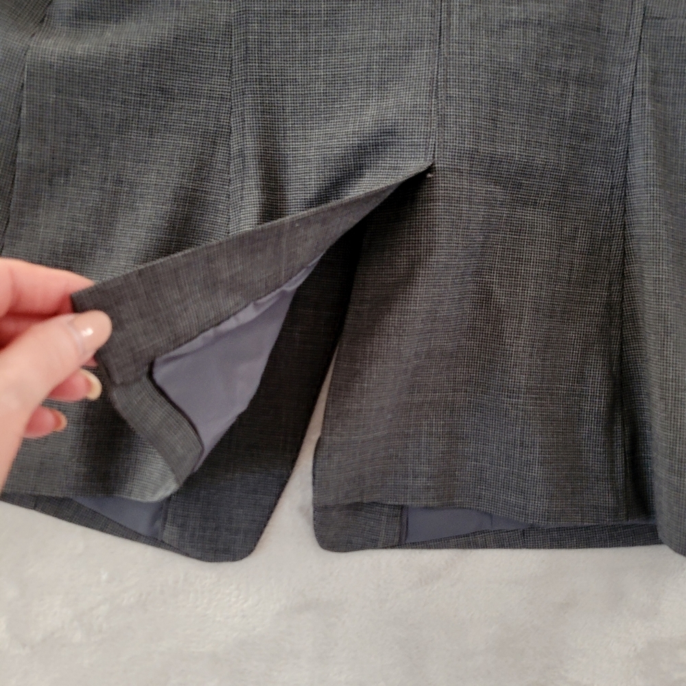 Ann Taylor Gray Micro Tooth One Button Blazer 8T (Tall) - Picture 12 of 13